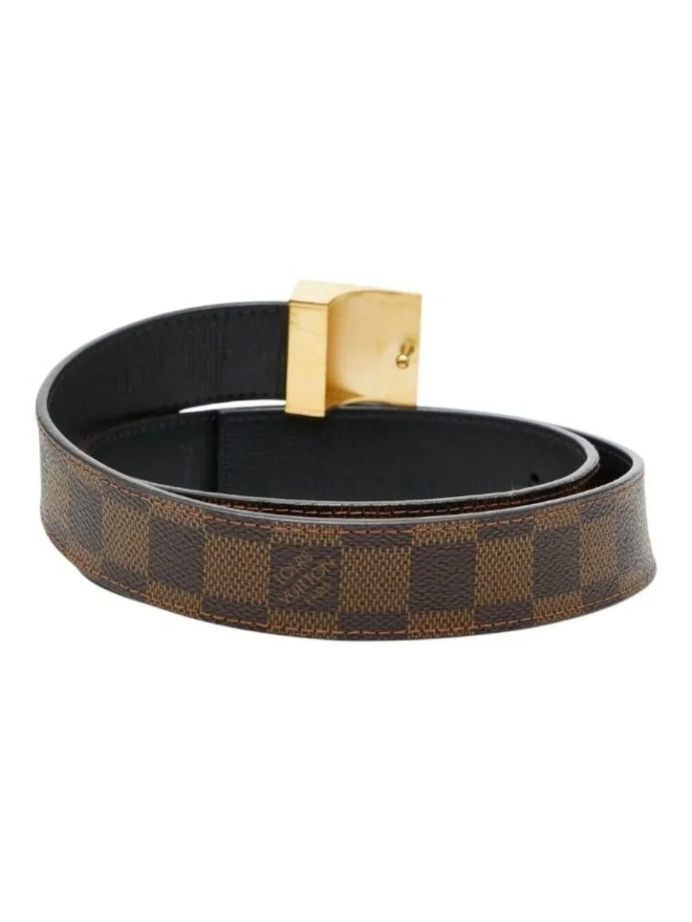 Louis Vuitton Damier Ceinture Classic Carre Belt 80 32 Brown Leather